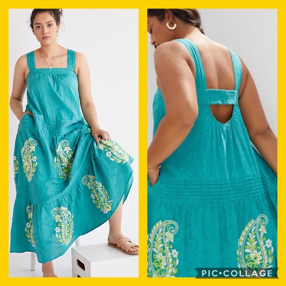 Anthropologie Dresses & Skirts - Anthro Felicity Green Maxi Dress XL Petite